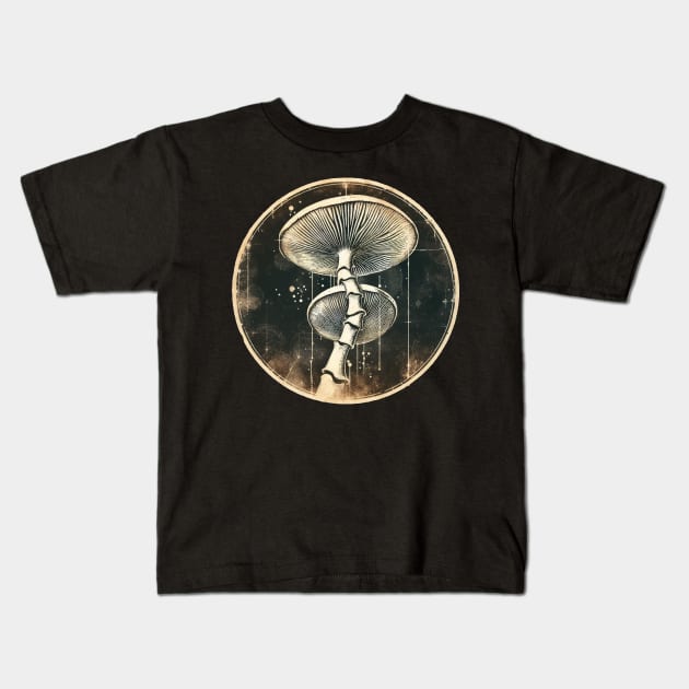 Retro Vintage Mushroom Kids T-Shirt by TomFrontierArt